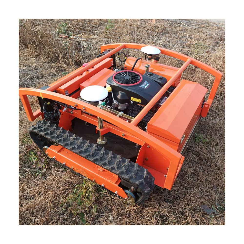 Robot Lawn Mower Petrol Rubber Track Automatic Lawn Mover Remote Control 360 Degree Rotating Mowers